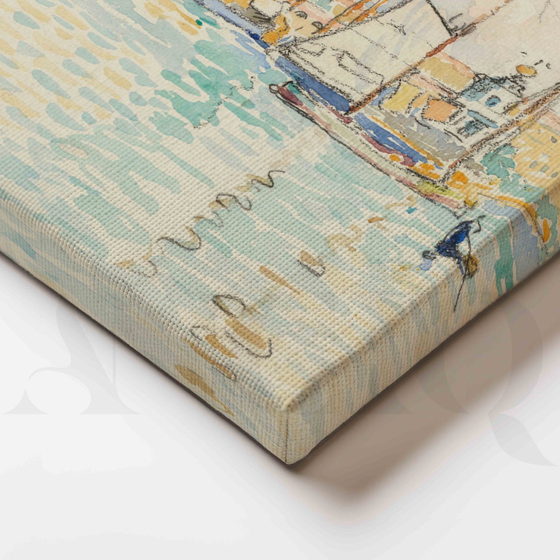 Venice Waterfront Cityscape Canvas Artwork – Asha Art Studio
