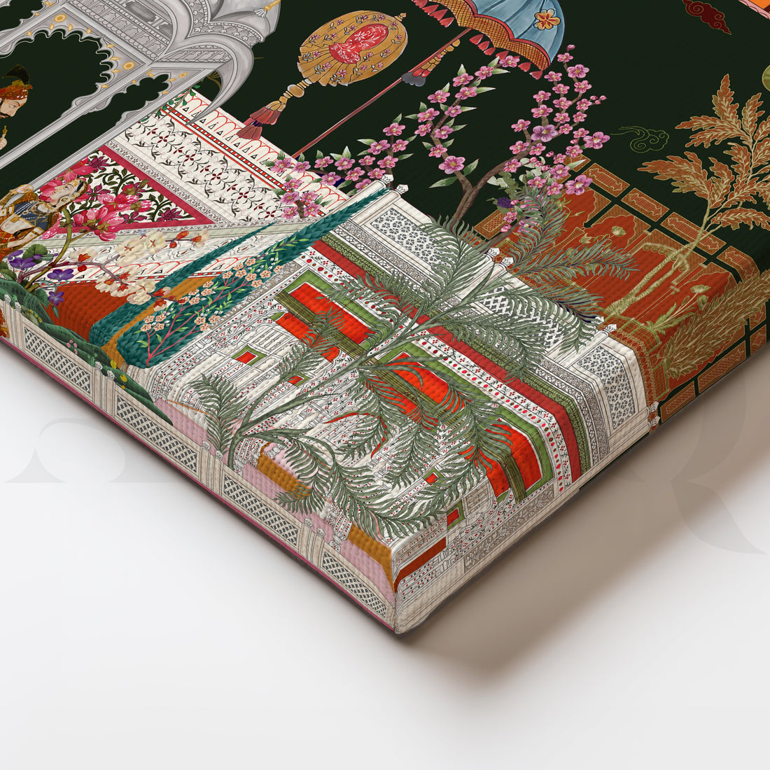 Exquisite Mughal Garden Scene Artwork – Asha Art Studio