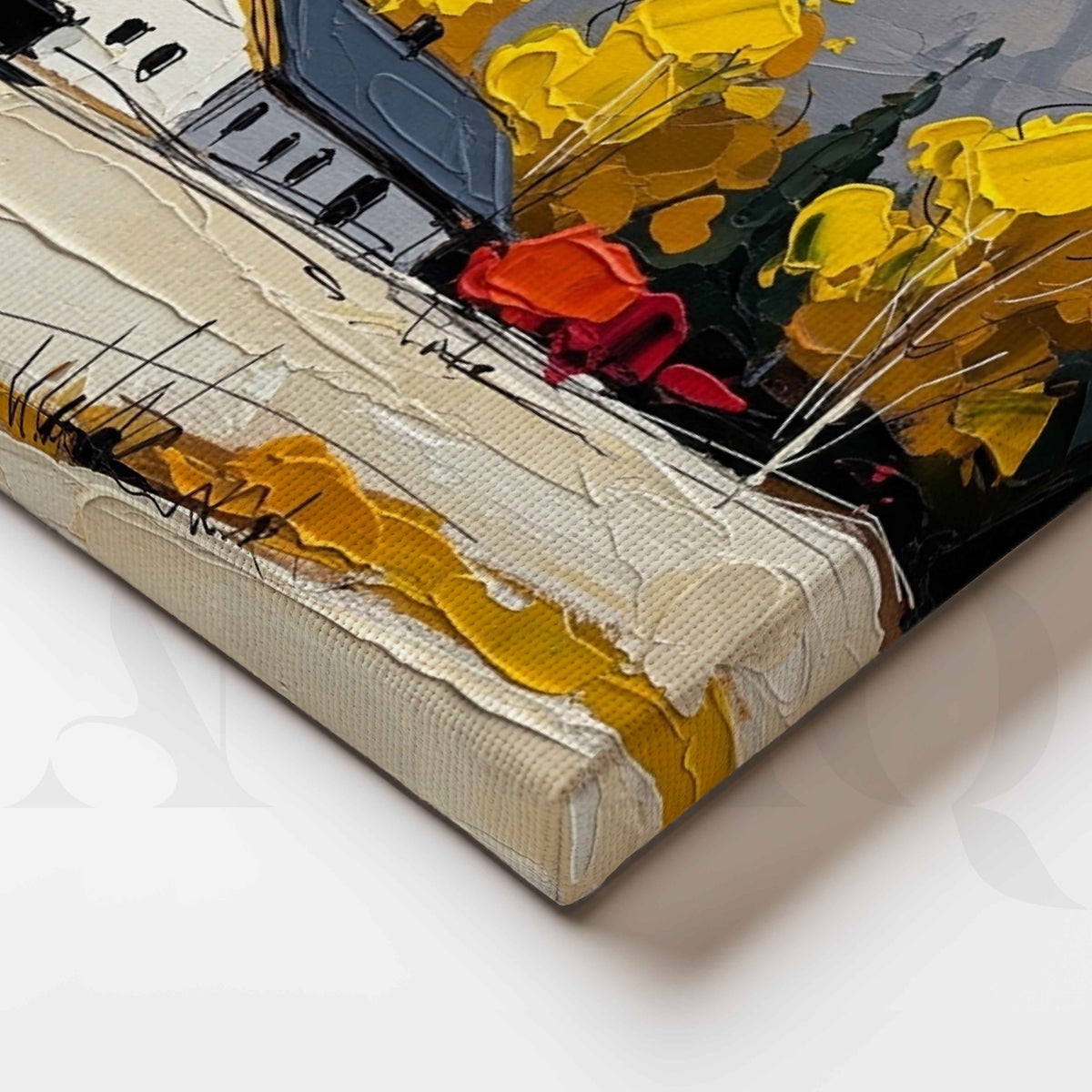 Autumn Mountain Cabin Canvas Artwork – Asha Art Studio – Image 2