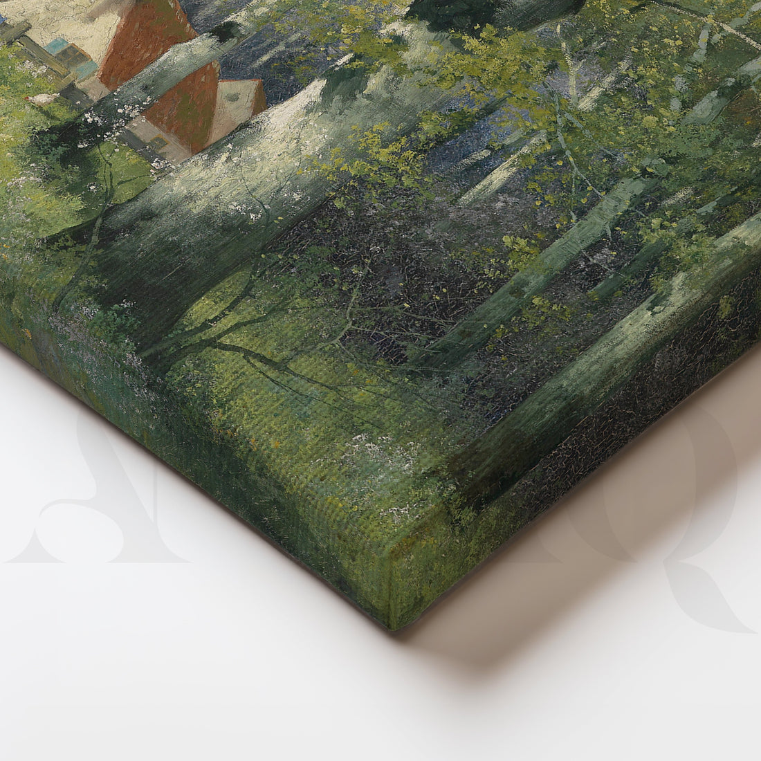 Forest Path to Cottage Canvas Artwork – Asha Art Studio