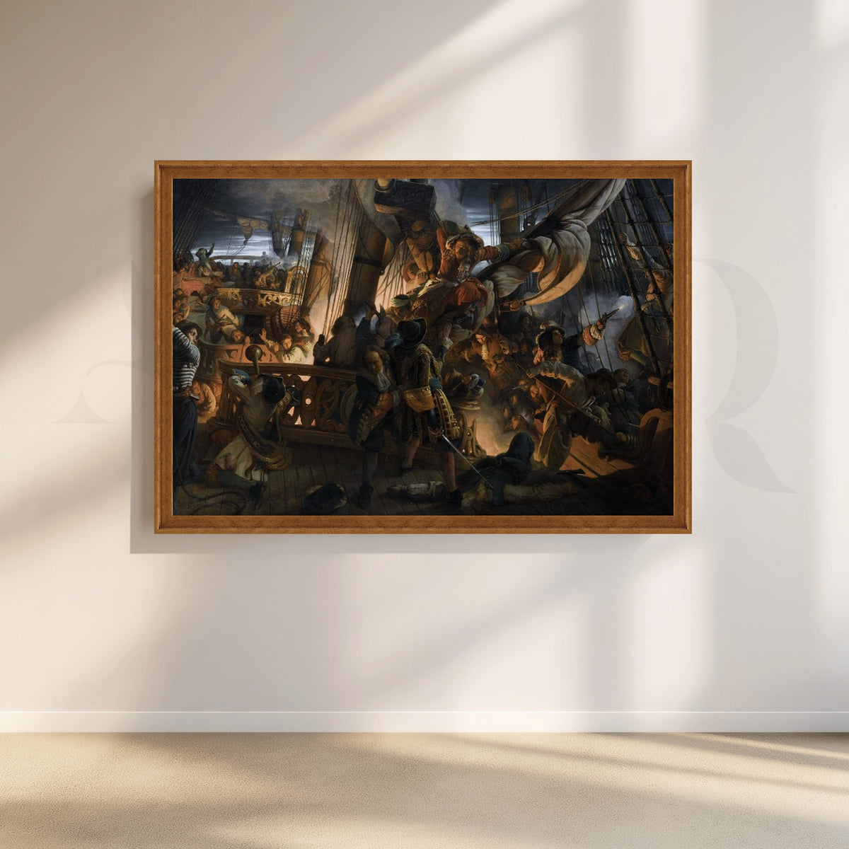 Deck Battle Scene Canvas Artwork – Asha Art Studio – Image 6