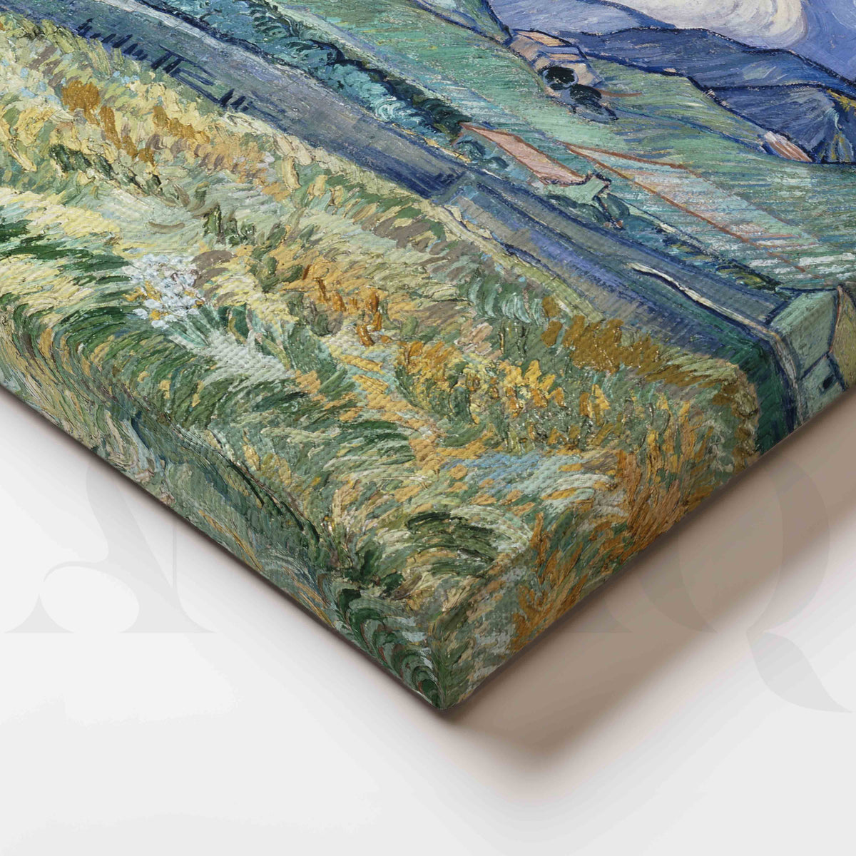 Rolling Wheat Fields and Mountains Canvas Artwork – Asha Art Studio – Image 2