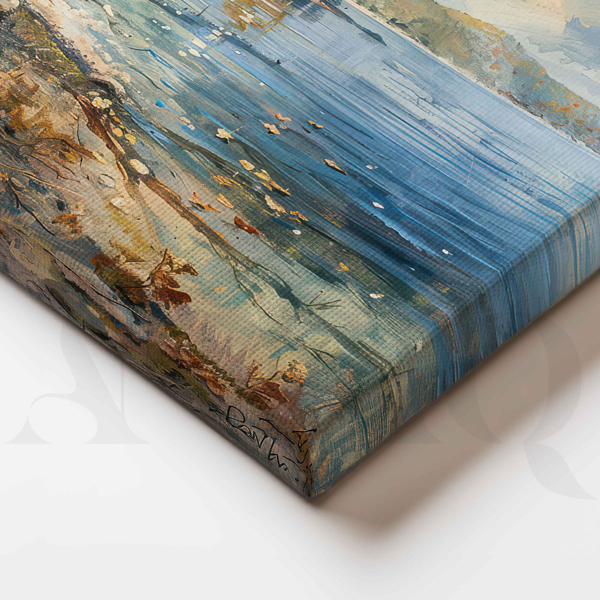 Forest Lake Shore Canvas Artwork – Asha Art Studio – Image 2