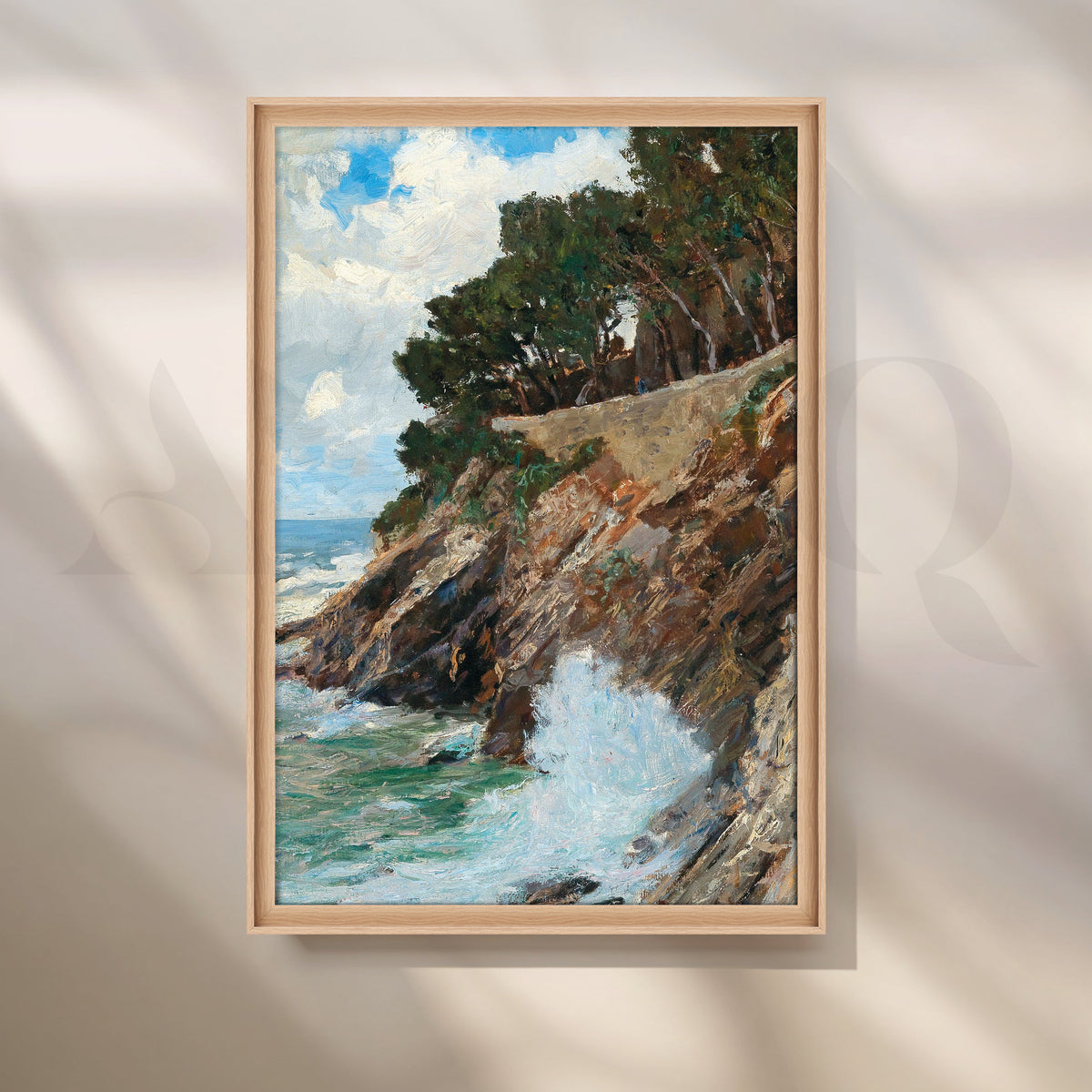 Cliffside Pines and Splash Canvas Artwork – Asha Art Studio – Image 5