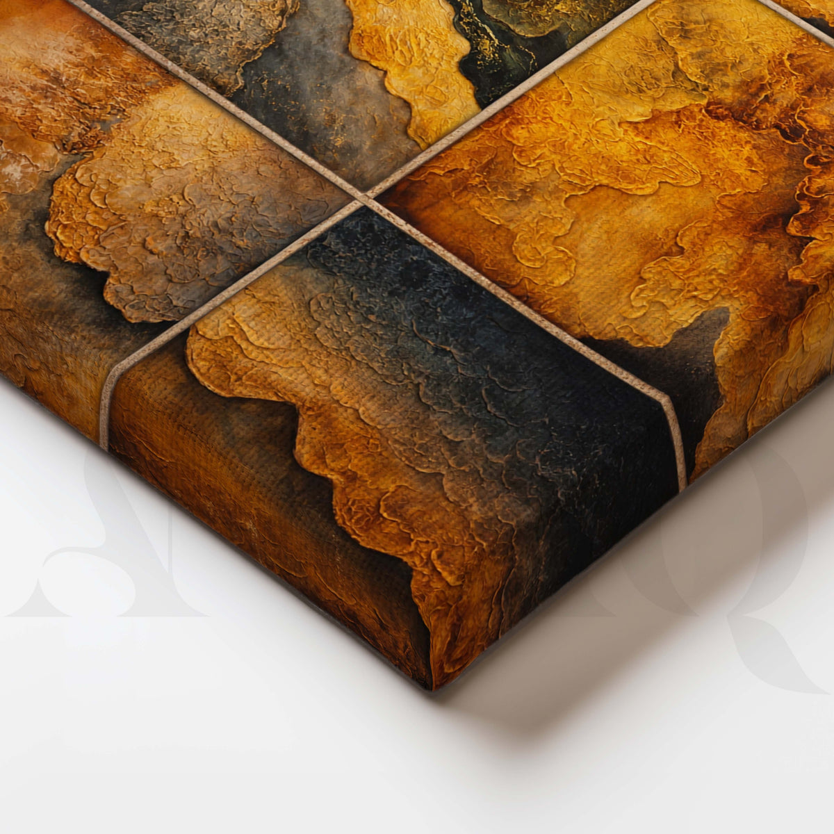Golden Earth Abstract Texture Canvas Artwork – Asha Art Studio – Image 2