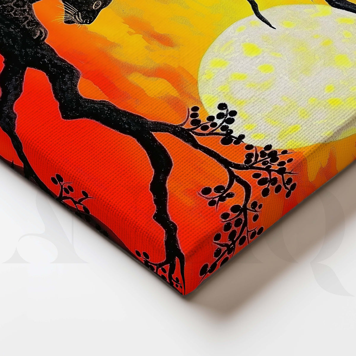 Leopard Under Moon Canvas Artwork – Asha Art Studio – Image 2