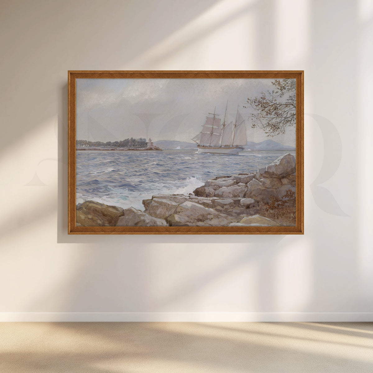 Sailing Past the Lighthouse Canvas Artwork – Asha Art Studio – Image 6