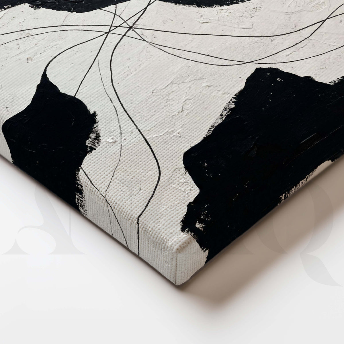 Black White Minimal Abstract Gallery Wall Set of 2 – Asha Art Studio – Image 2