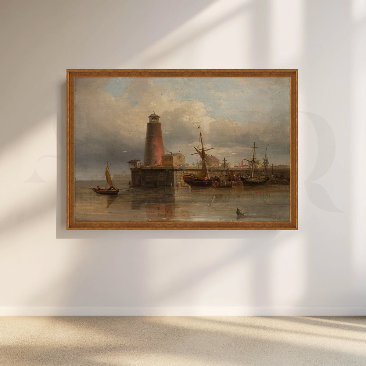 Vintage Harbor Lighthouse Canvas Artworks – Asha Art Studio – Image 6
