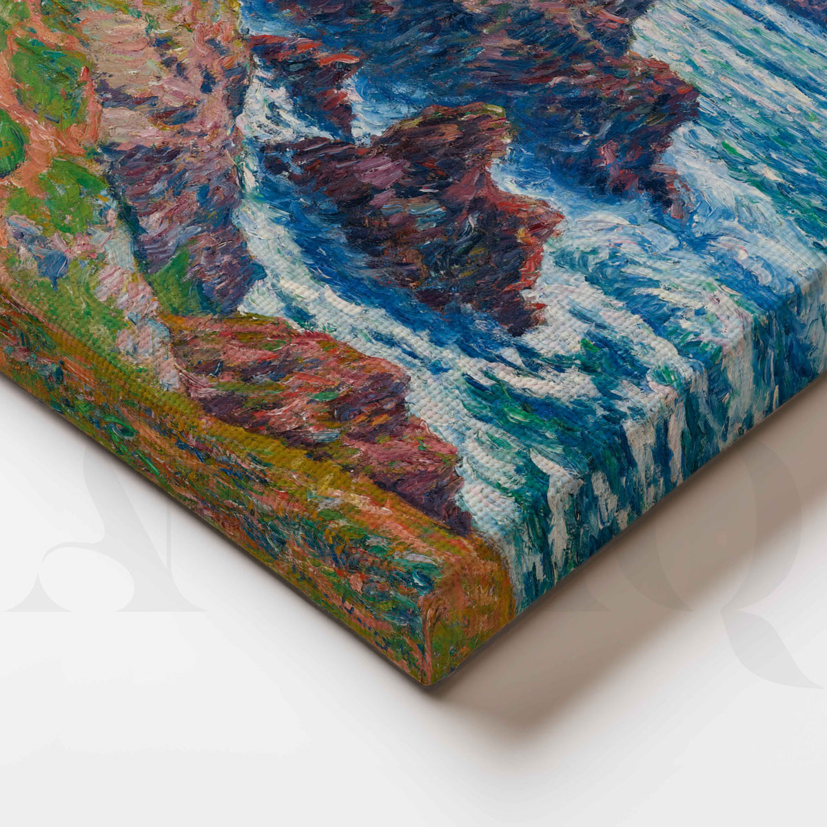 Henri Moret Rocky Coastal Seascape Canvas Artwork – Asha Art Studio – Image 2