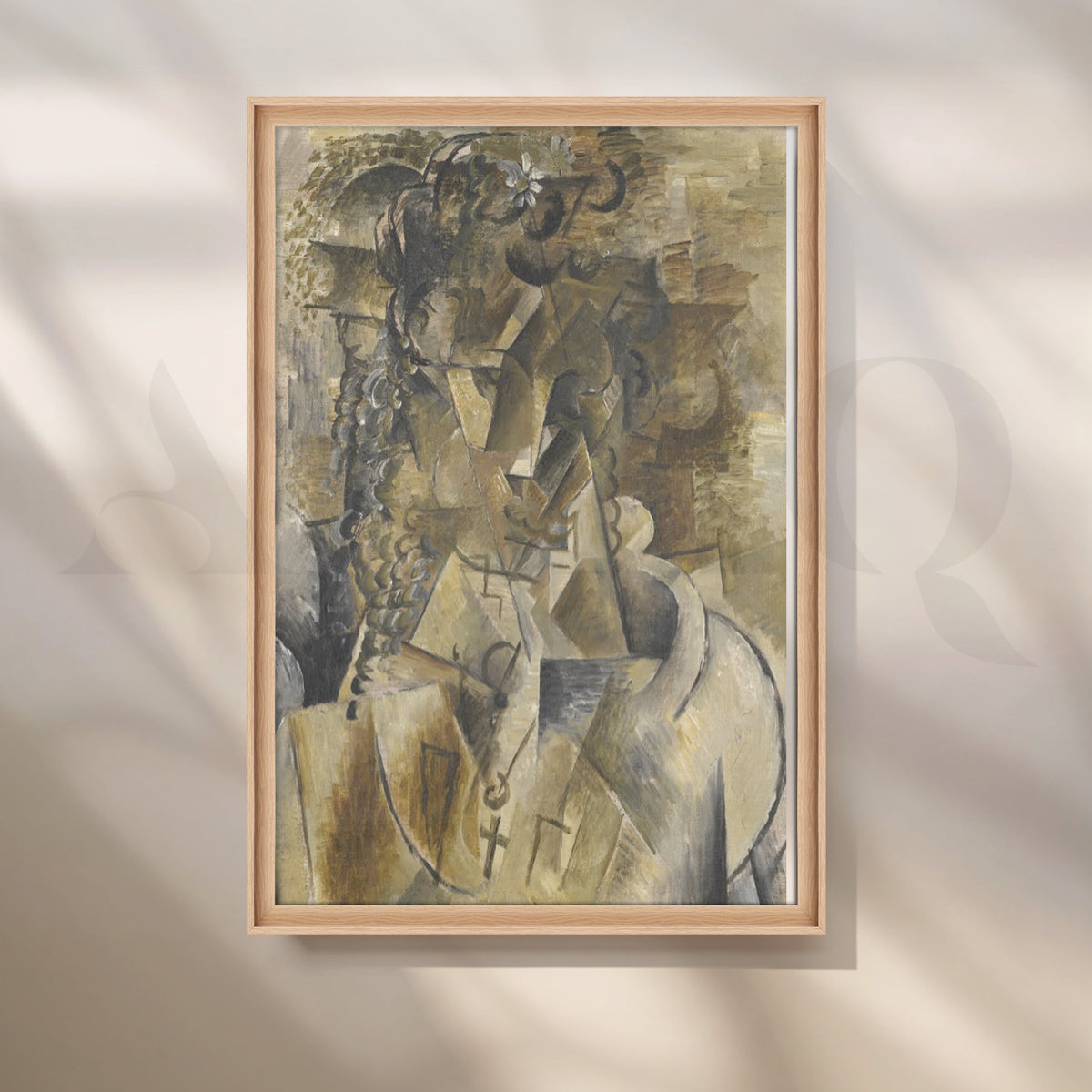 Neutral Cubist Portrait Modern Canvas Artwork – Asha Art Studio – Image 5