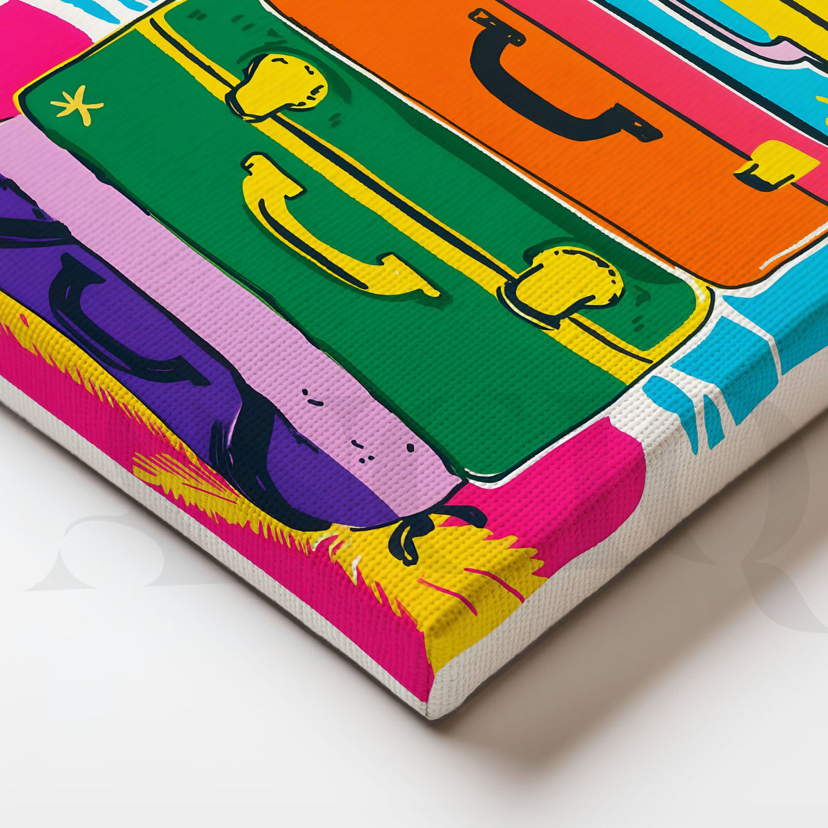 Travel Suitcase Canvas Wall Artwork (Ready to Ship) – Asha Art Studio – Image 2