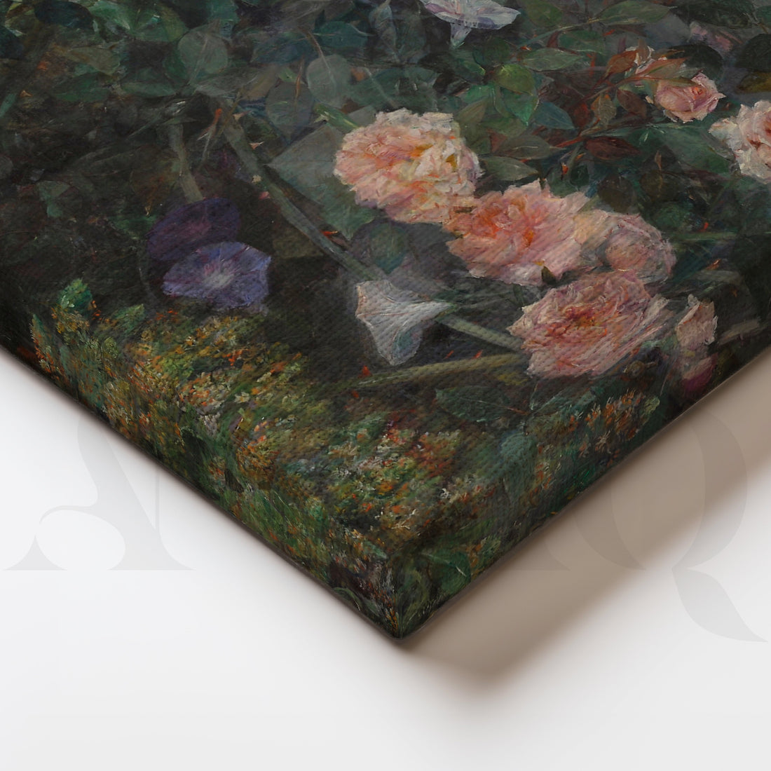 Moody Rose Garden Floral Canvas Artwork – Asha Art Studio