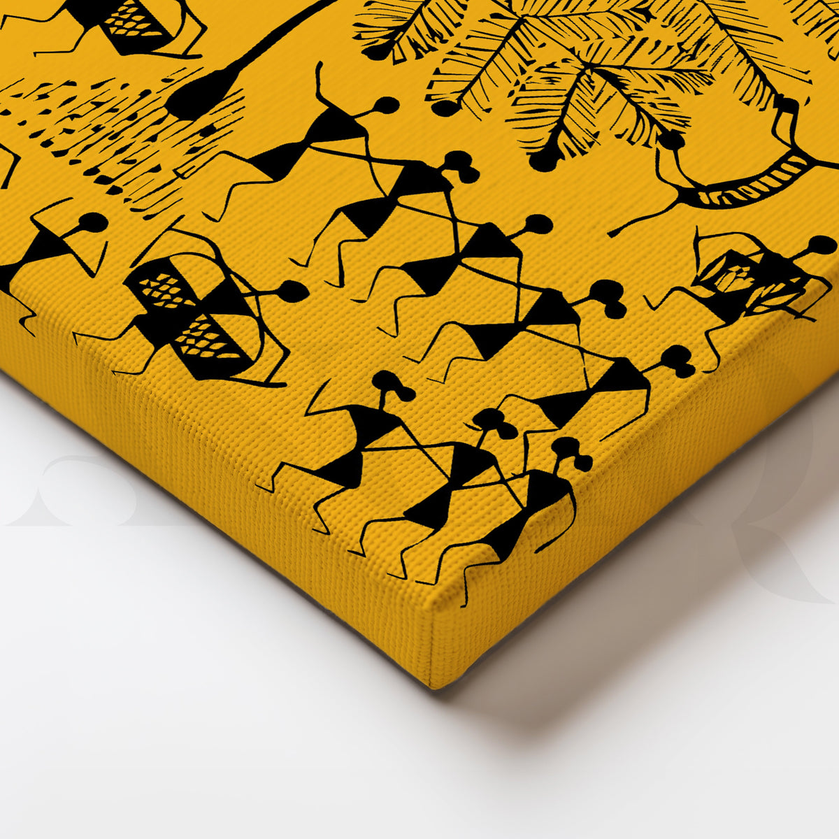 Warli Whimsy Canvas Artwork – Asha Art Studio – Image 2