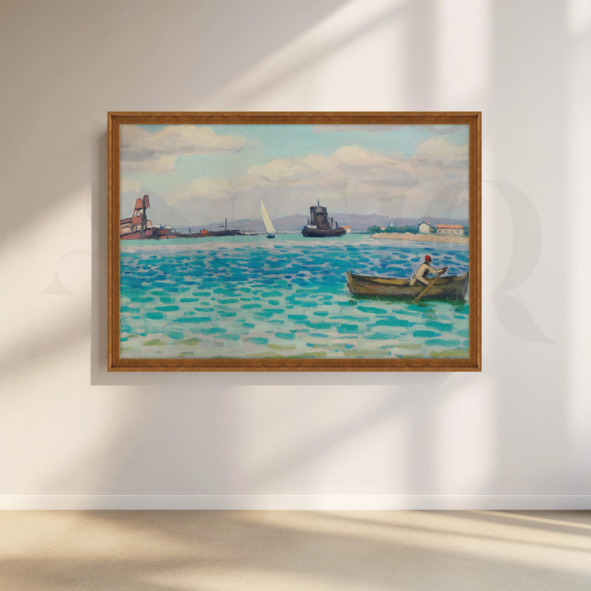 Turquoise Bay Rowboat Canvas Artwork – Asha Art Studio – Image 6