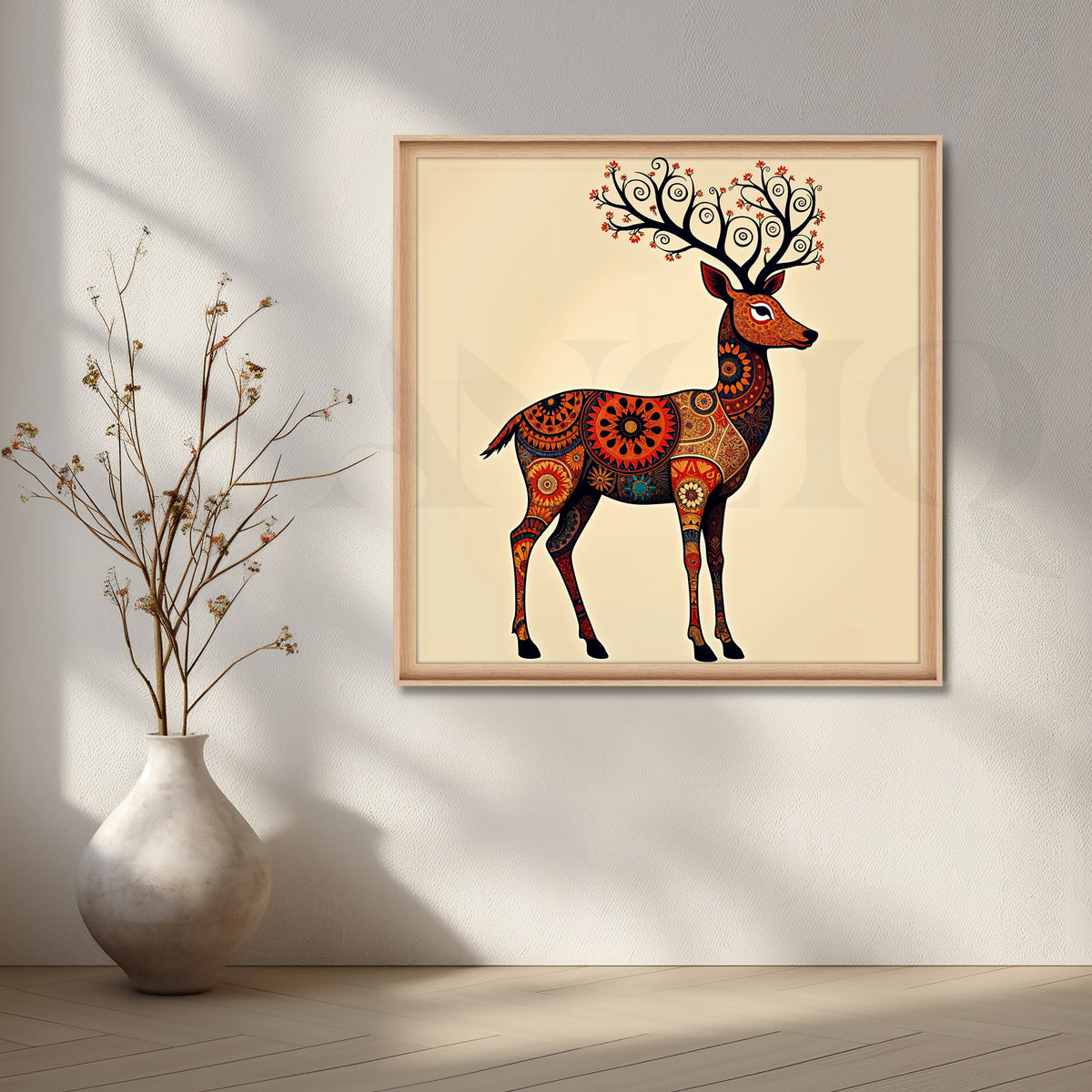 Mandala Stag Canvas Artwork – Asha Art Studio – Image 5