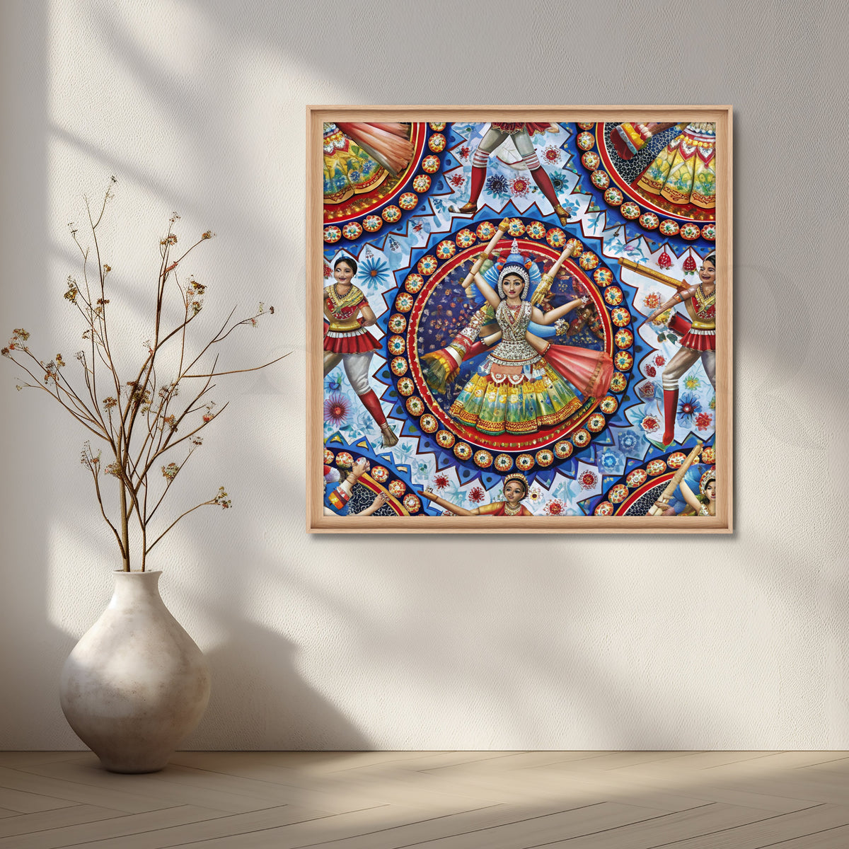 Garba Celebration Mandala Canvas Artwork – Asha Art Studio – Image 5