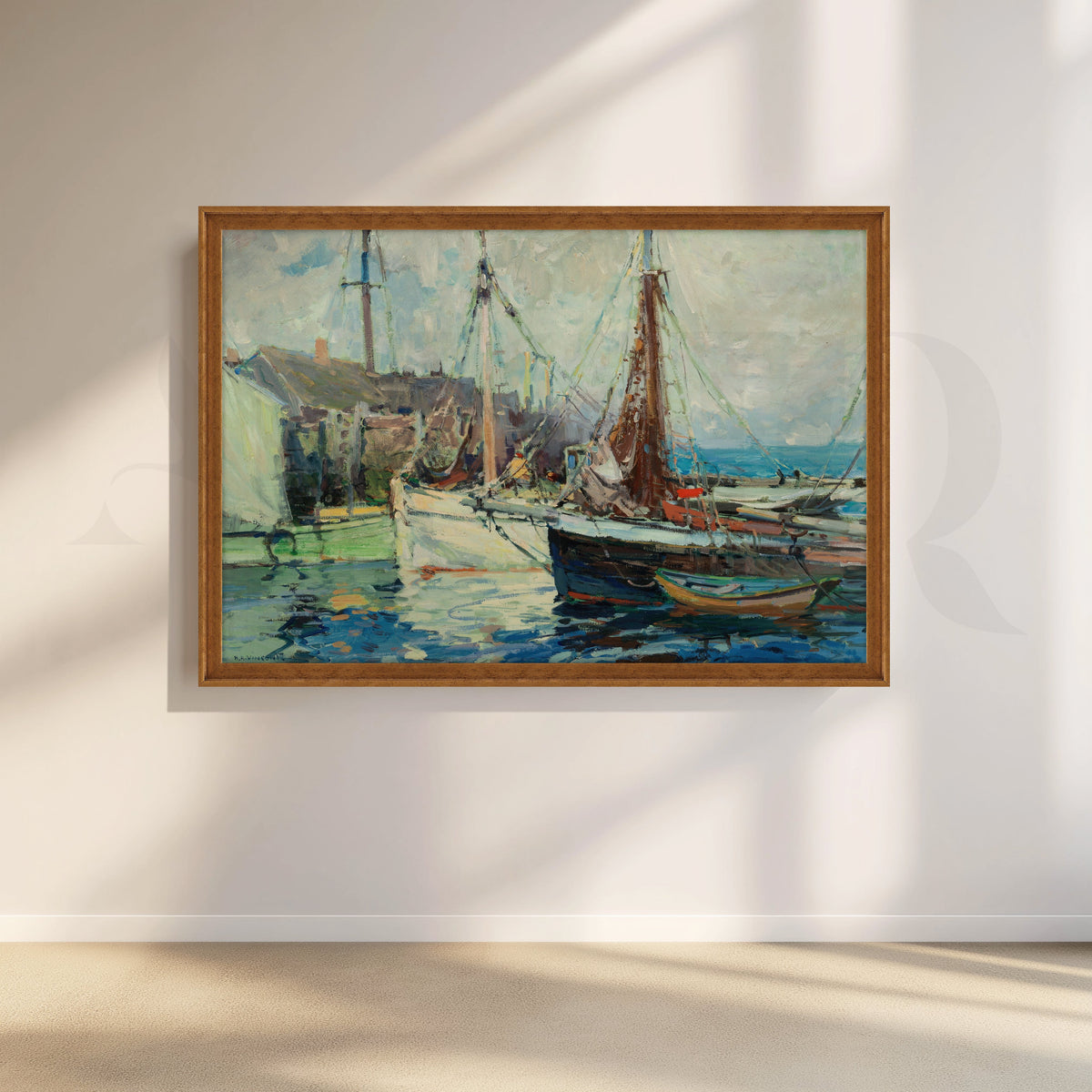 Old Harbor Dock Canvas Artwork – Asha Art Studio – Image 6