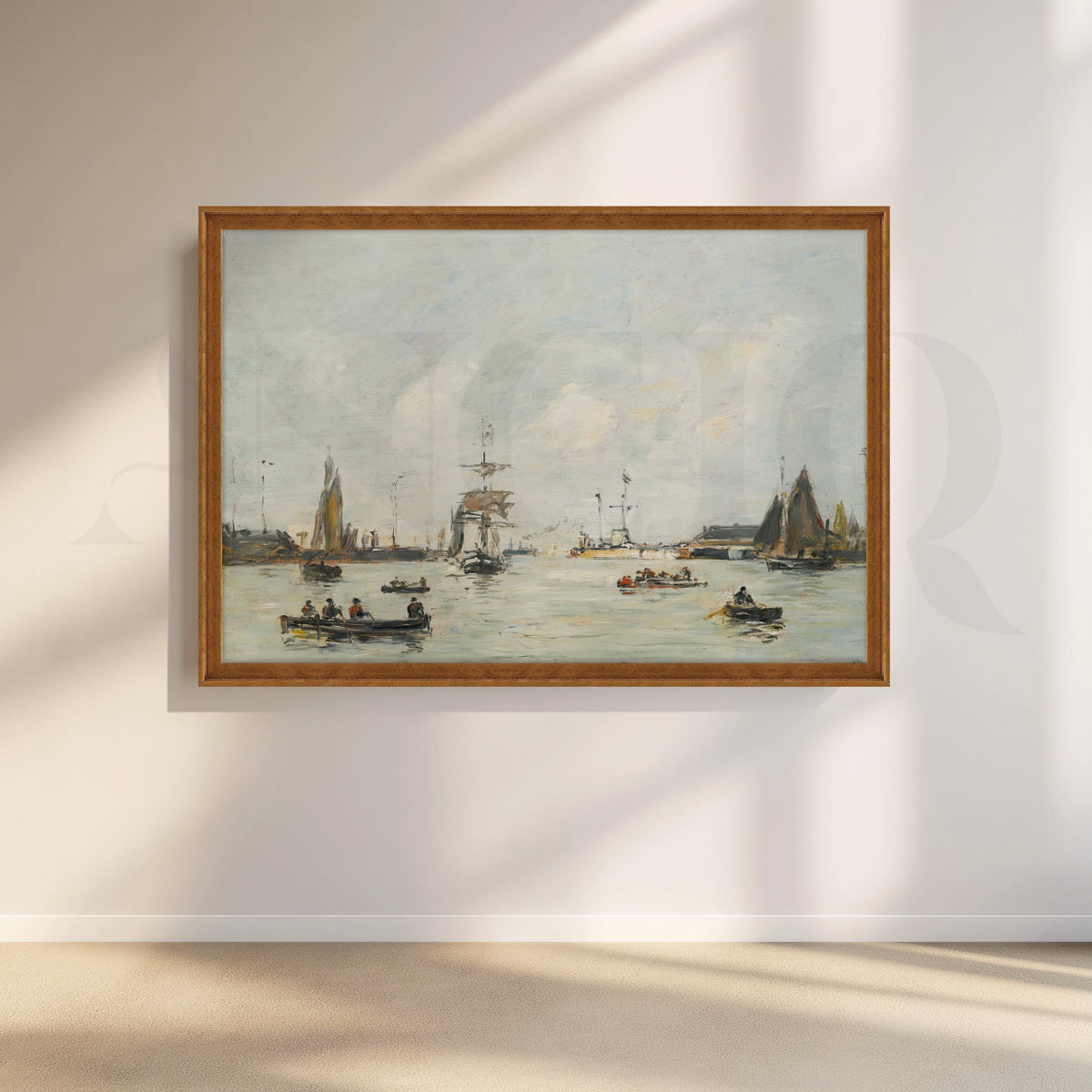 Harbor Calm with Boats Canvas Artwork – Asha Art Studio – Image 6