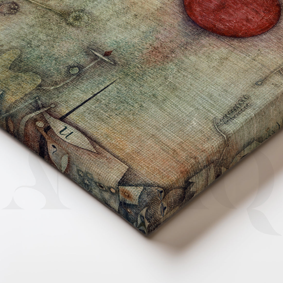 Surreal Red Sun Abstract Canvas Artwork – Asha Art Studio