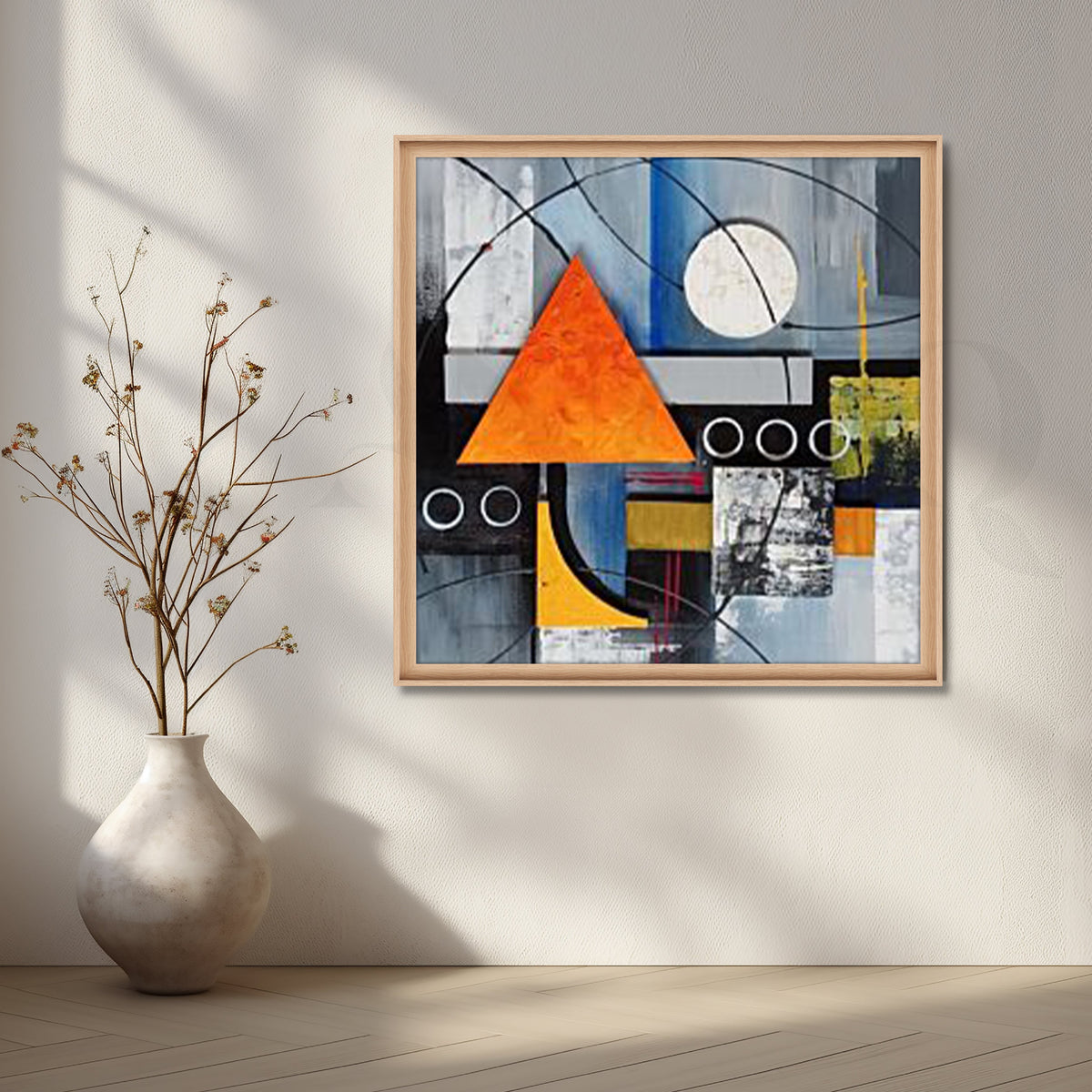 Orange Triangle Modern Canvas Artwork – Asha Art Studio – Image 5
