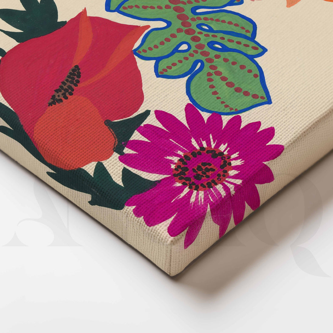 Bold Tropical Floral Canvas Artwork – Asha Art Studio