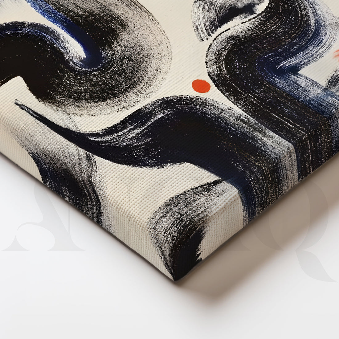 Modern Black Brushstroke Canvas Artwork – Asha Art Studio