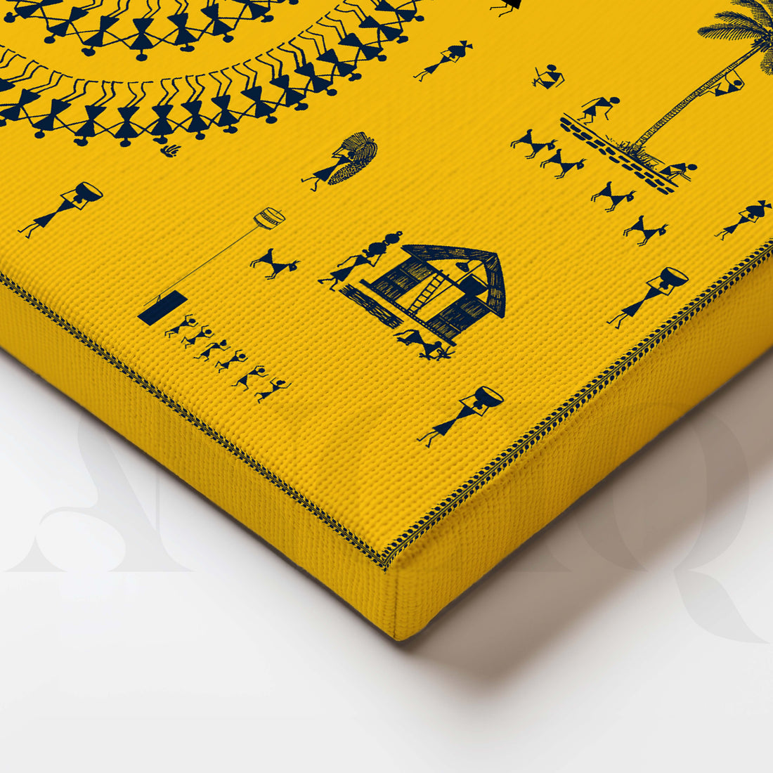 Warli Celebration of Village Life Canvas Artwork – Asha Art Studio