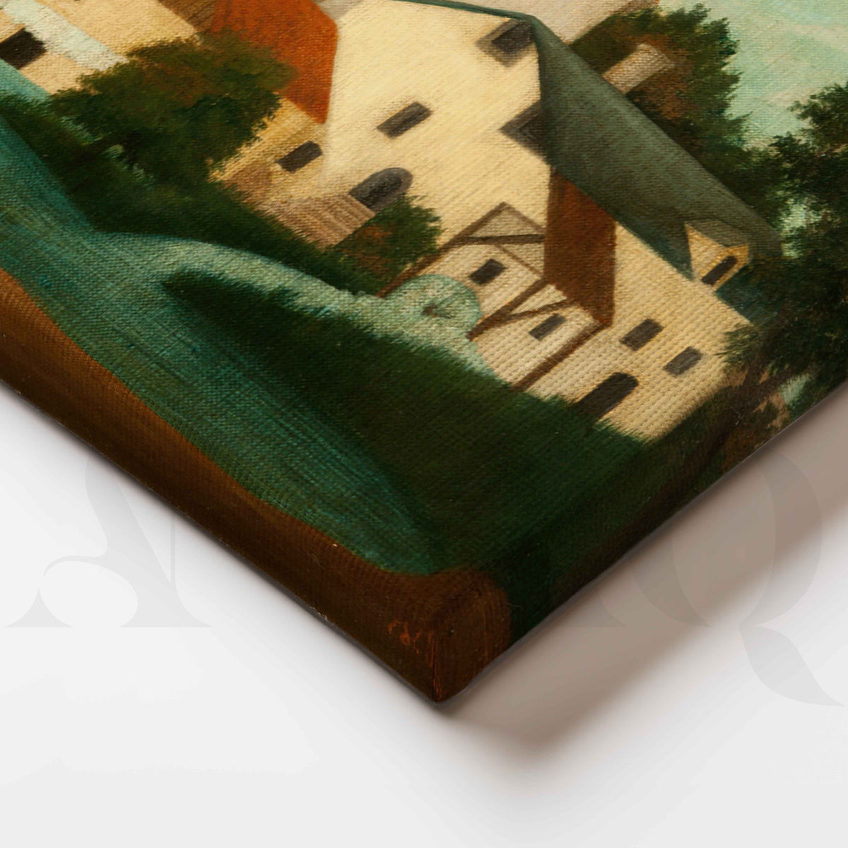 Lakeside Manor Folk Art Canvas Artwork – Asha Art Studio – Image 2
