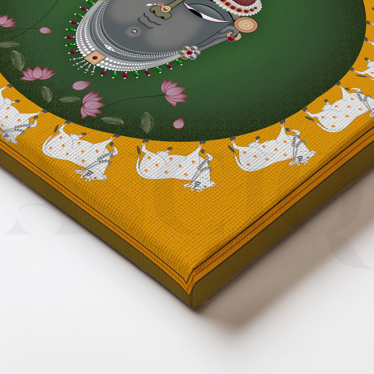 Shri Nathji Encircled by Sacred Cows Artwork – Asha Art Studio – Image 2