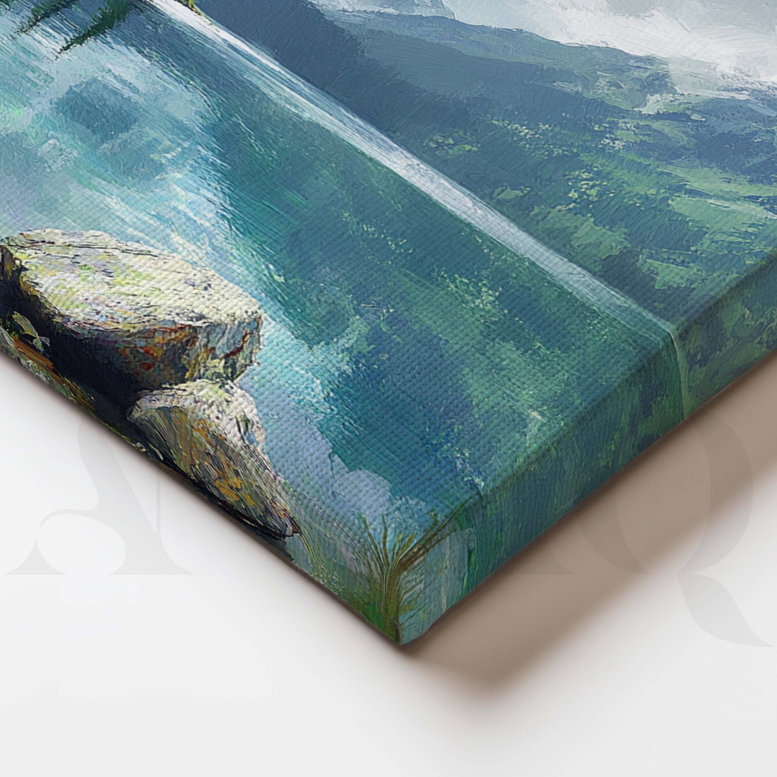 Alpine Lake Landscape Canvas Artwork – Asha Art Studio