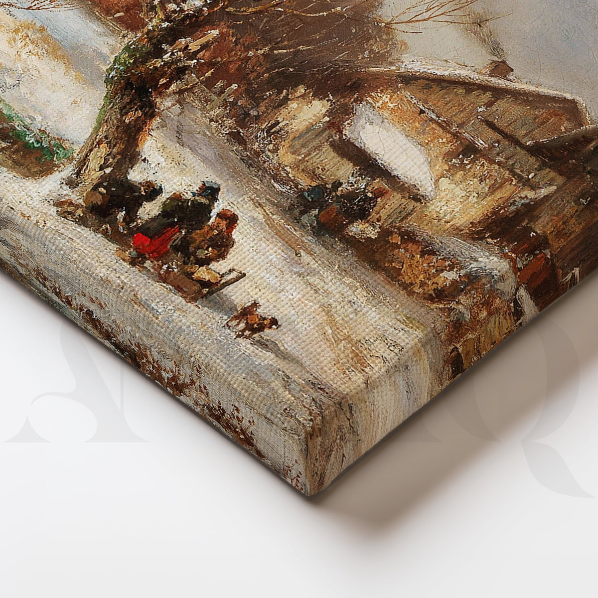 Winter Village Countryside Gallery Wall – Set of 3 Vintage Landscape Artworks - 18 x 24 Inches – Asha Art Studio – Image 2