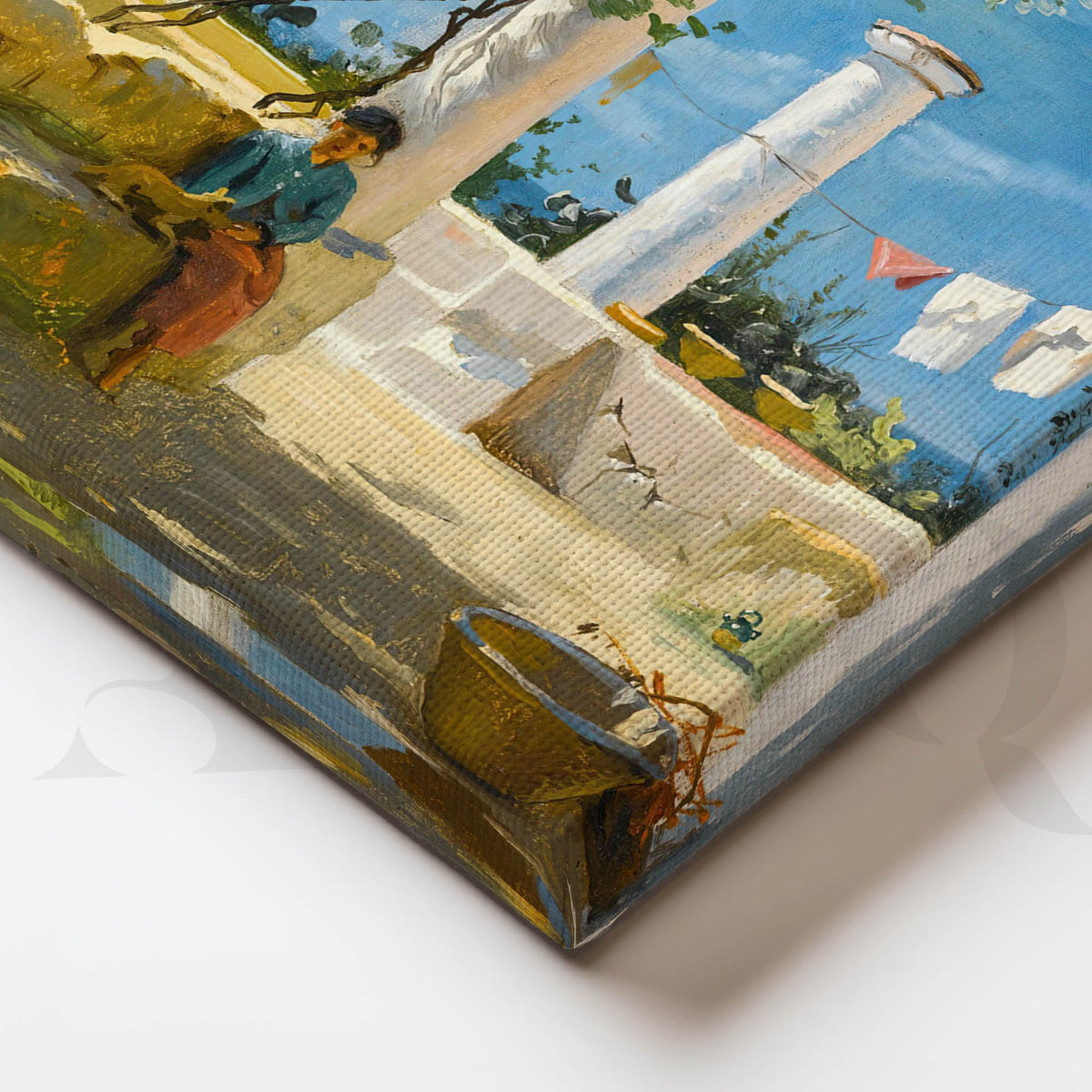 Sunlit Courtyard Canvas Artwork (Ready to Ship) – Asha Art Studio – Image 2