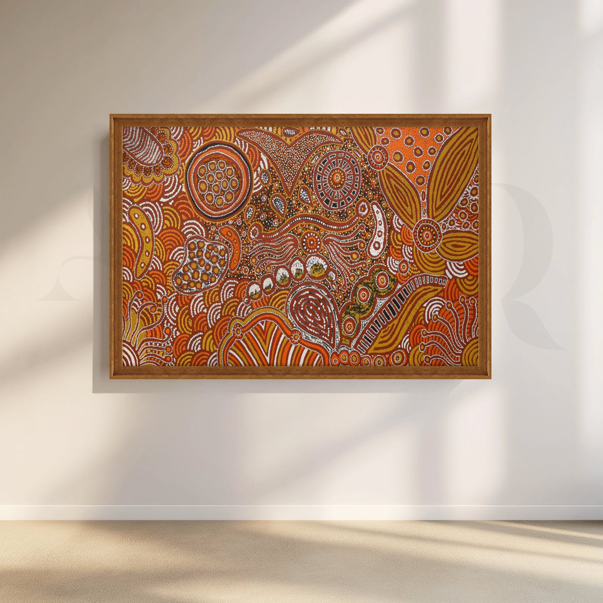 Terracotta Tribal Abstract Canvas Artwork – Asha Art Studio – Image 6