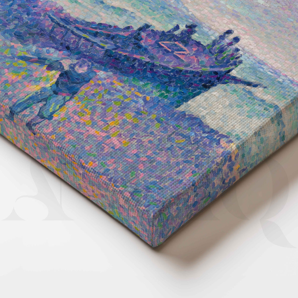 Serene Lakeside Boat Canvas Artwork for Bedroom Decor – Asha Art Studio – Image 2