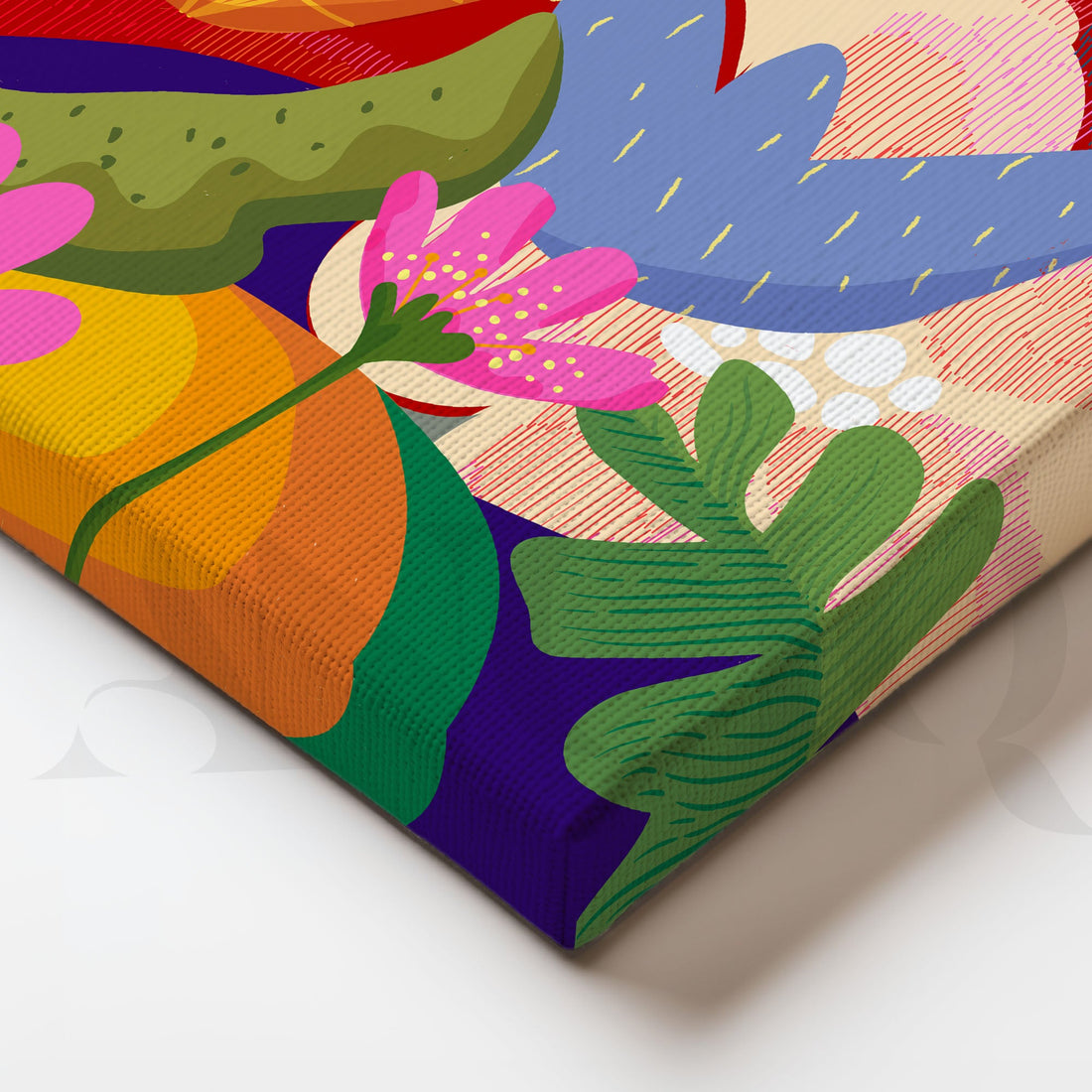 Abstract Botanical Garden Canvas Artwork (Ready to Ship) – Asha Art Studio