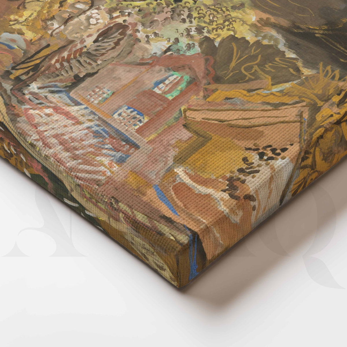 Abstract Countryside Cottage Canvas Artwork – Asha Art Studio – Image 2
