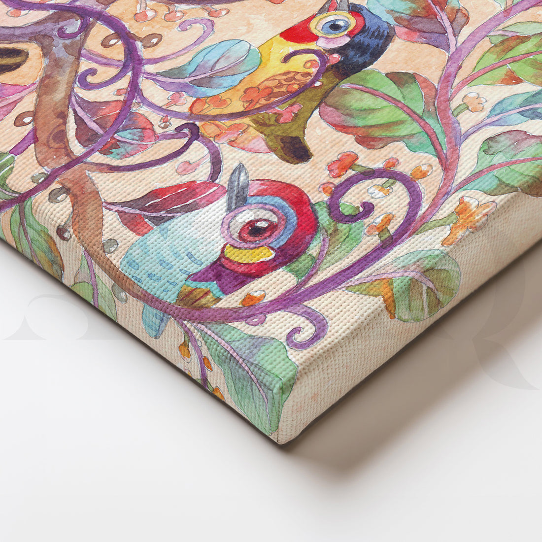 Birds in Blossom Canvas Artwork – Asha Art Studio
