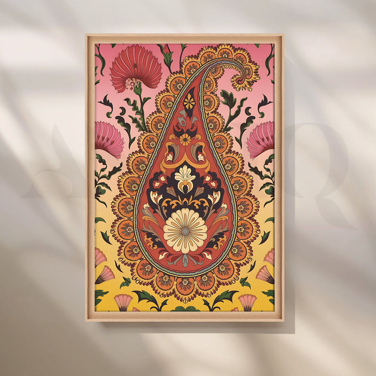 Regal Paisley Bloom Canvas Artwork – Asha Art Studio – Image 5