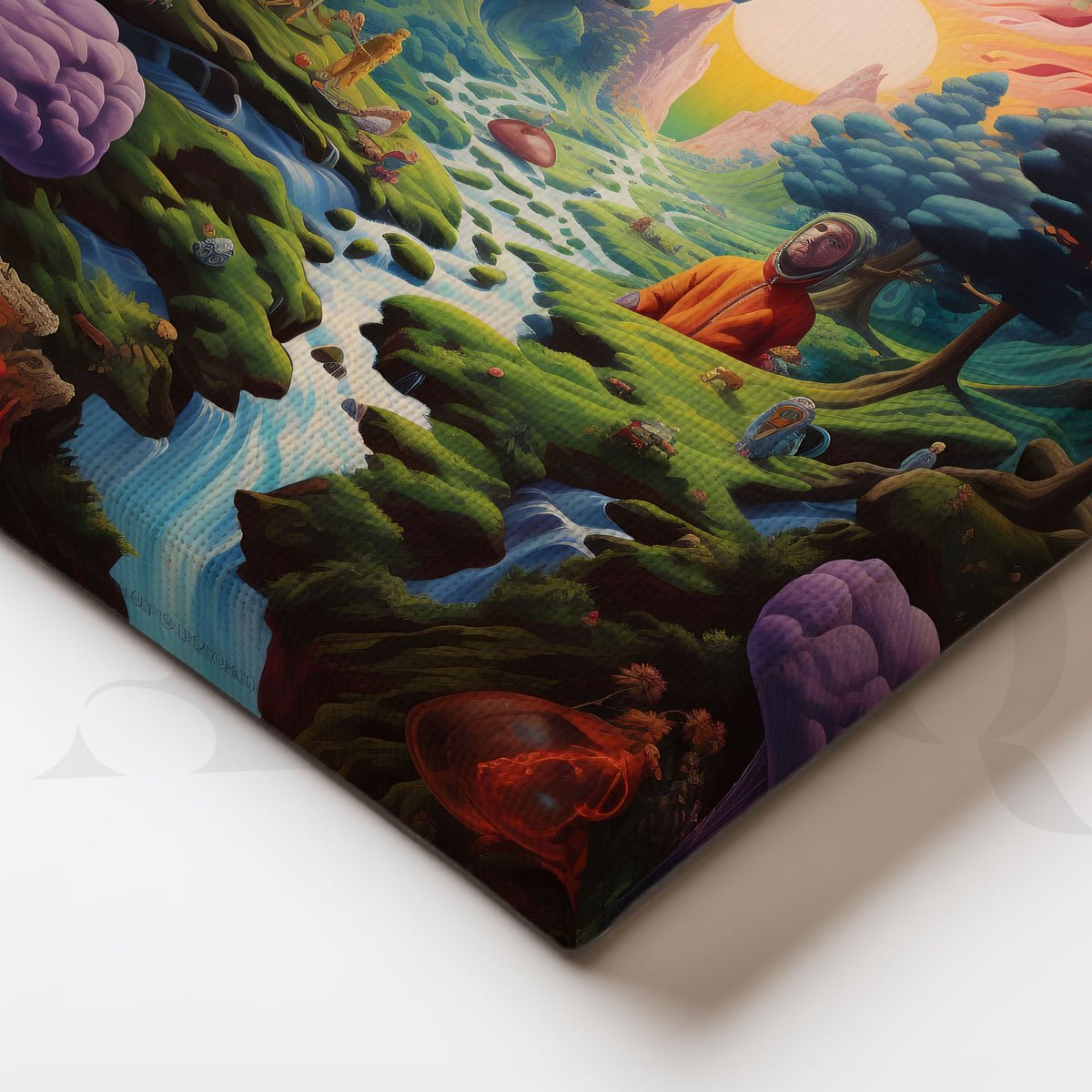 Cosmic Sunrise Cascade Canvas Artwork (Ready to Ship) – Asha Art Studio – Image 2