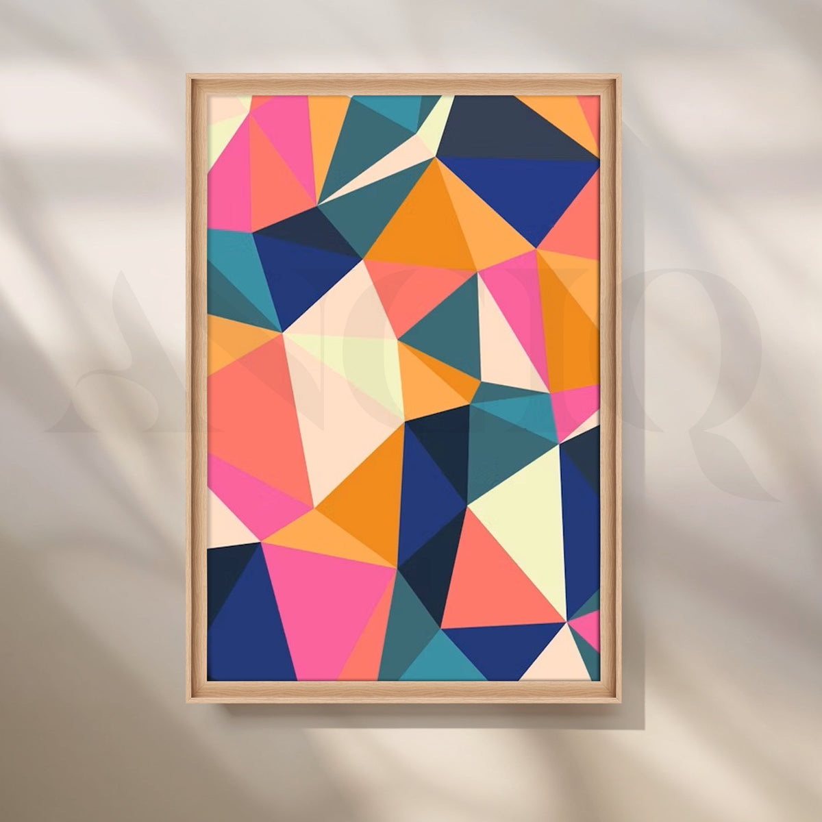 Vibrant Polygon Mosaic Canvas Artwork – Asha Art Studio – Image 5