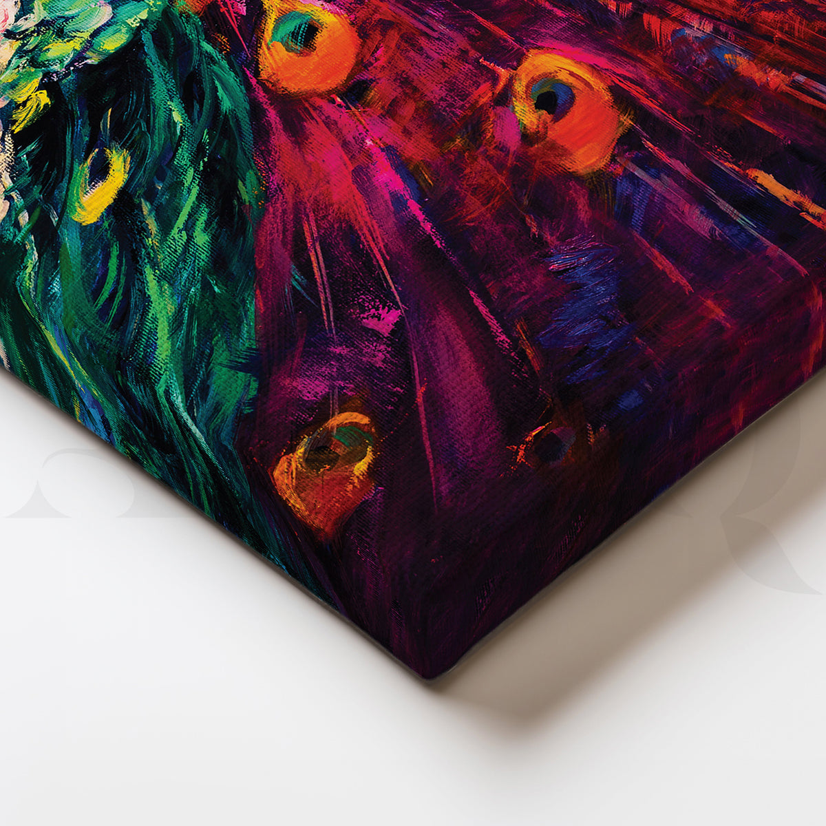 Peacock Elegance Canvas Artwork – Asha Art Studio – Image 2