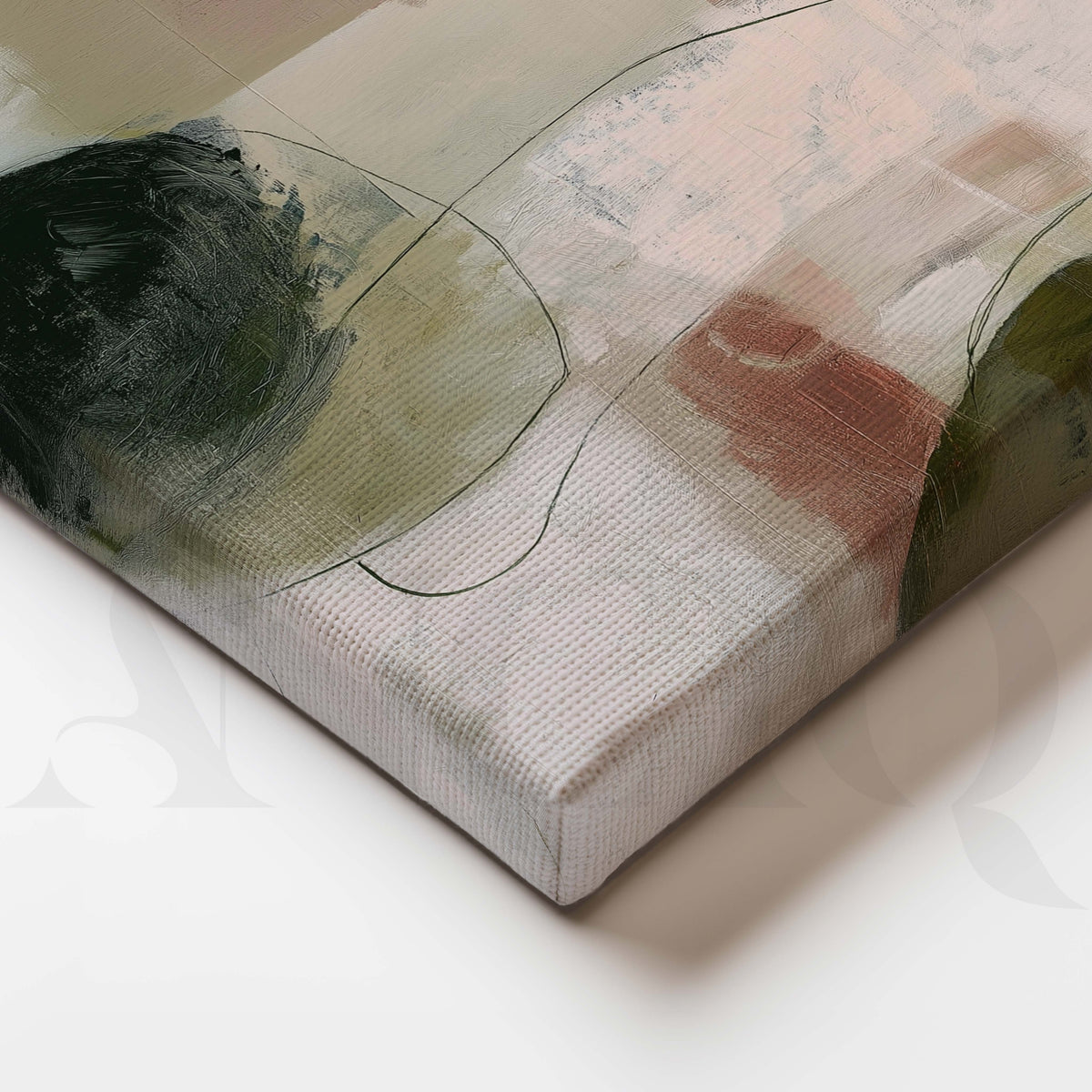 Blush and Sage Abstract Canvas Artwork – Asha Art Studio – Image 2