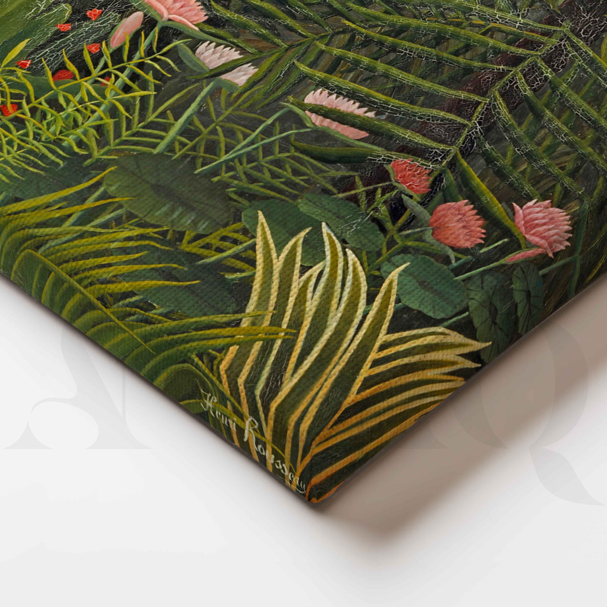 Tropical Jungle Landscape Folk Art Canvas Artwork – Asha Art Studio – Image 2
