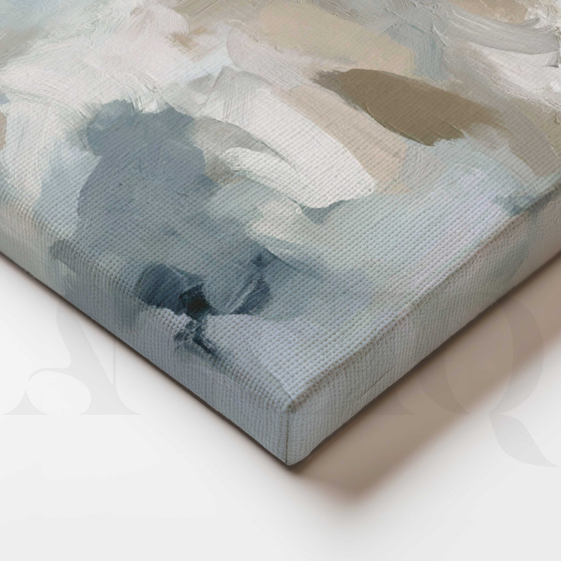 Soft Blue and Beige Abstract Canvas Artwork – Asha Art Studio