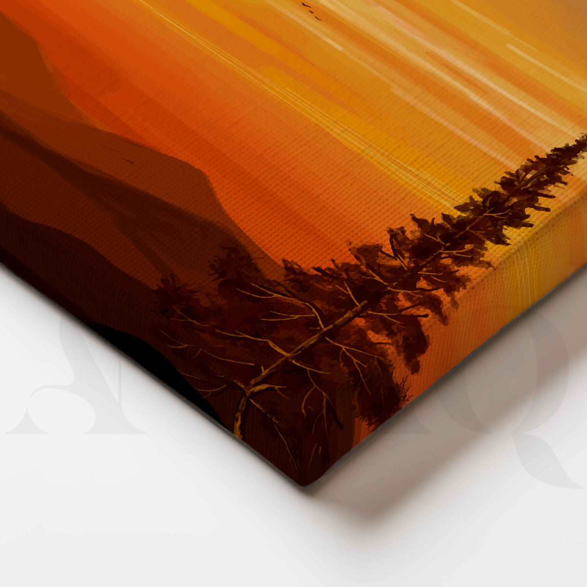 Golden Sunset Mountain Canvas Artwork – Asha Art Studio – Image 2