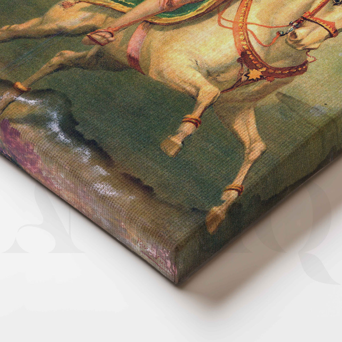 Kalki Avatar by Raja Ravi Varma Canvas Artwork – Asha Art Studio – Image 2