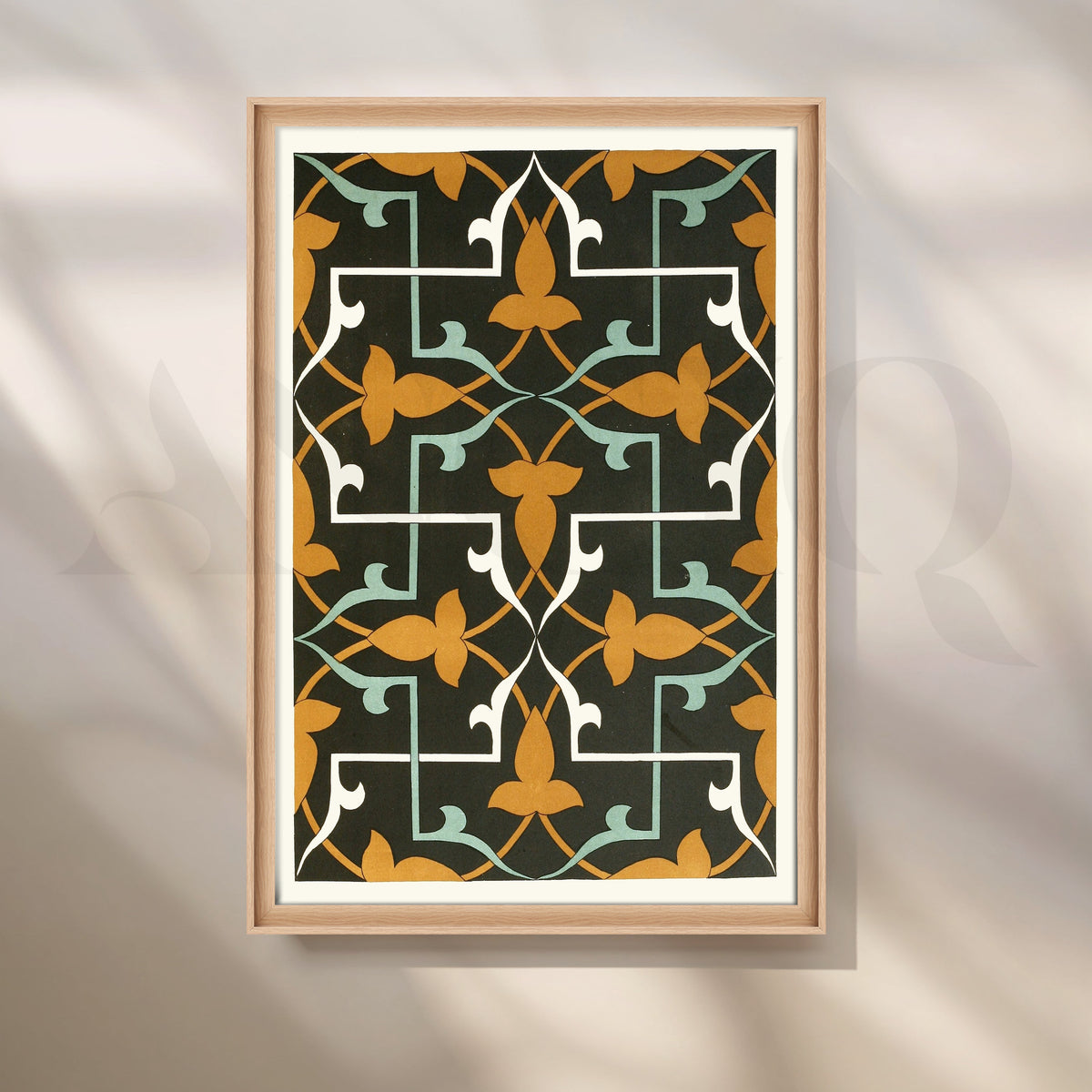 Black Tile Pattern Ornamental Canvas Artwork – Asha Art Studio – Image 5