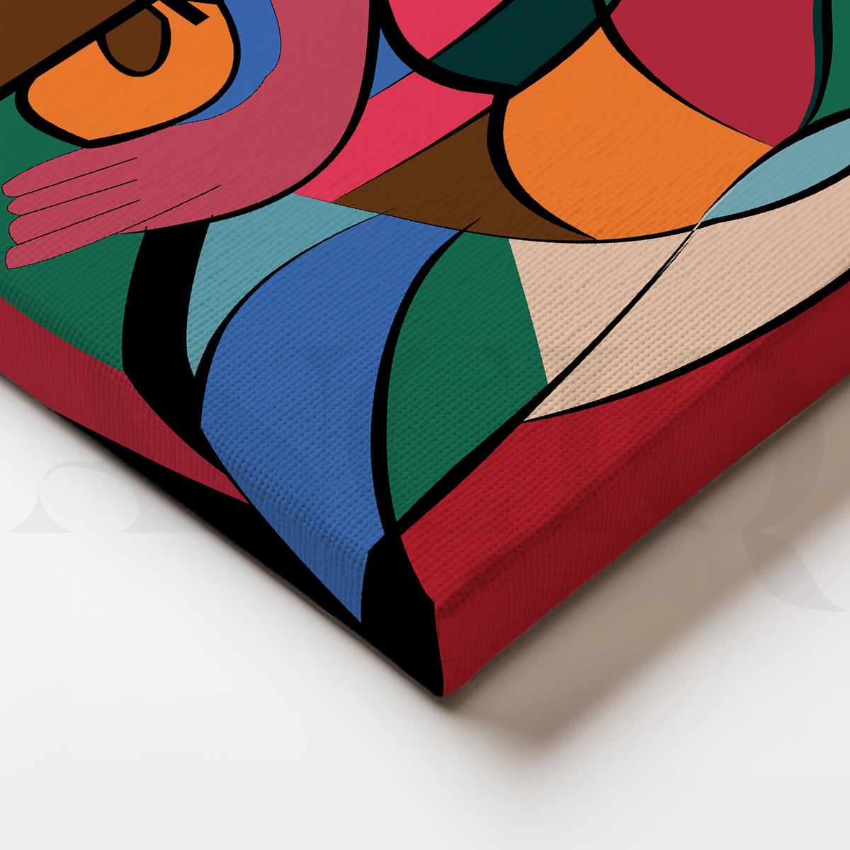 Geometric Female Portrait Canvas Artwork – Asha Art Studio – Image 2
