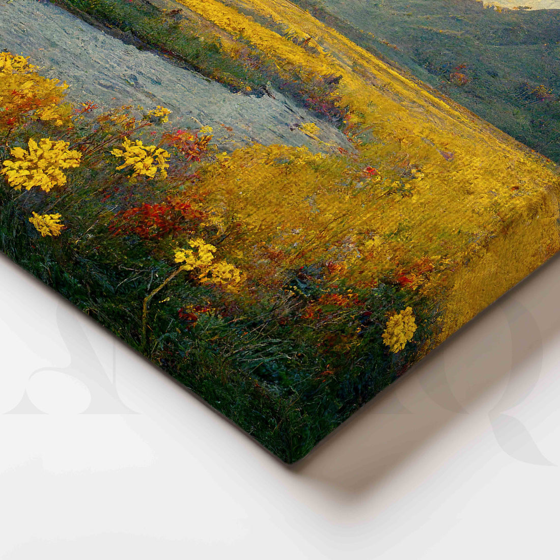 Mountain Meadow River Canvas Artwork – Asha Art Studio